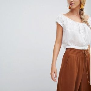 New Medium Free People Crop Top White NWT